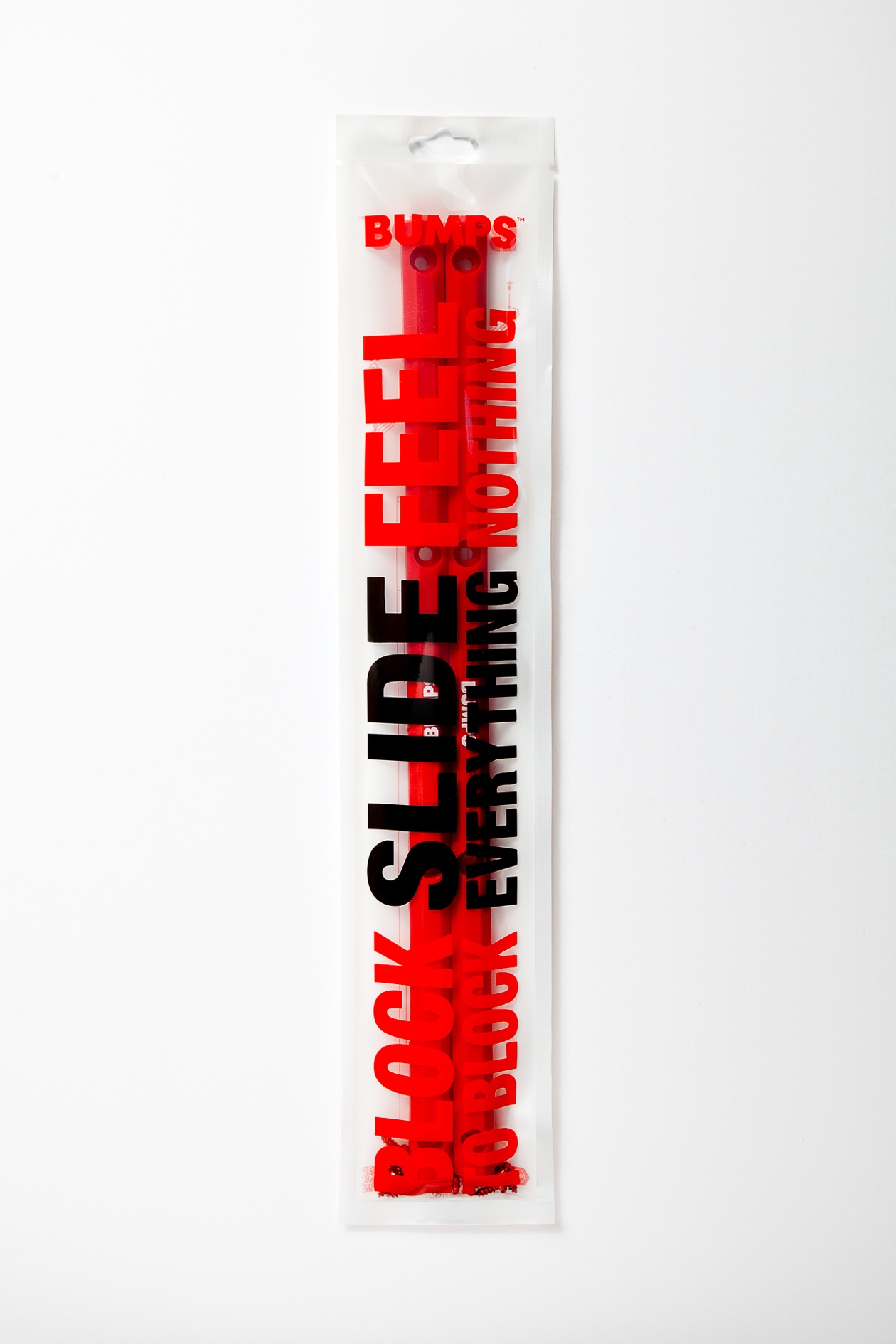BUMPS rails in the pack — red rails